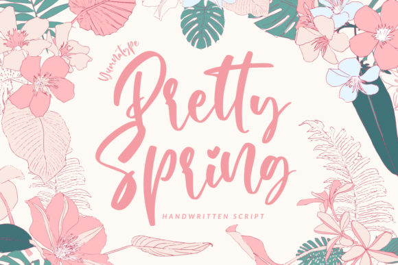 Pretty Spring: The Handwritten Font That Elevates Your Brand