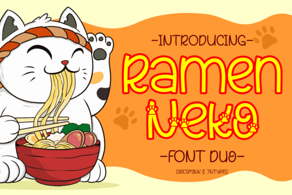 Ramen Neko: A Whimsical Script Handwritten Font for Playful Design